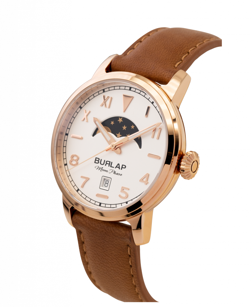 Moon Phase Roses Moon Phase – Rose Gold White – Burlap Watches